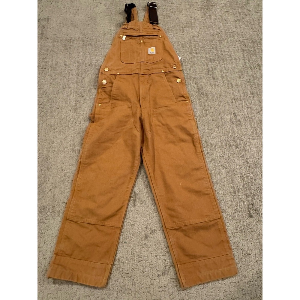 Carhartt 30/28 Brown Double Knee Relaxed Fit Overalls